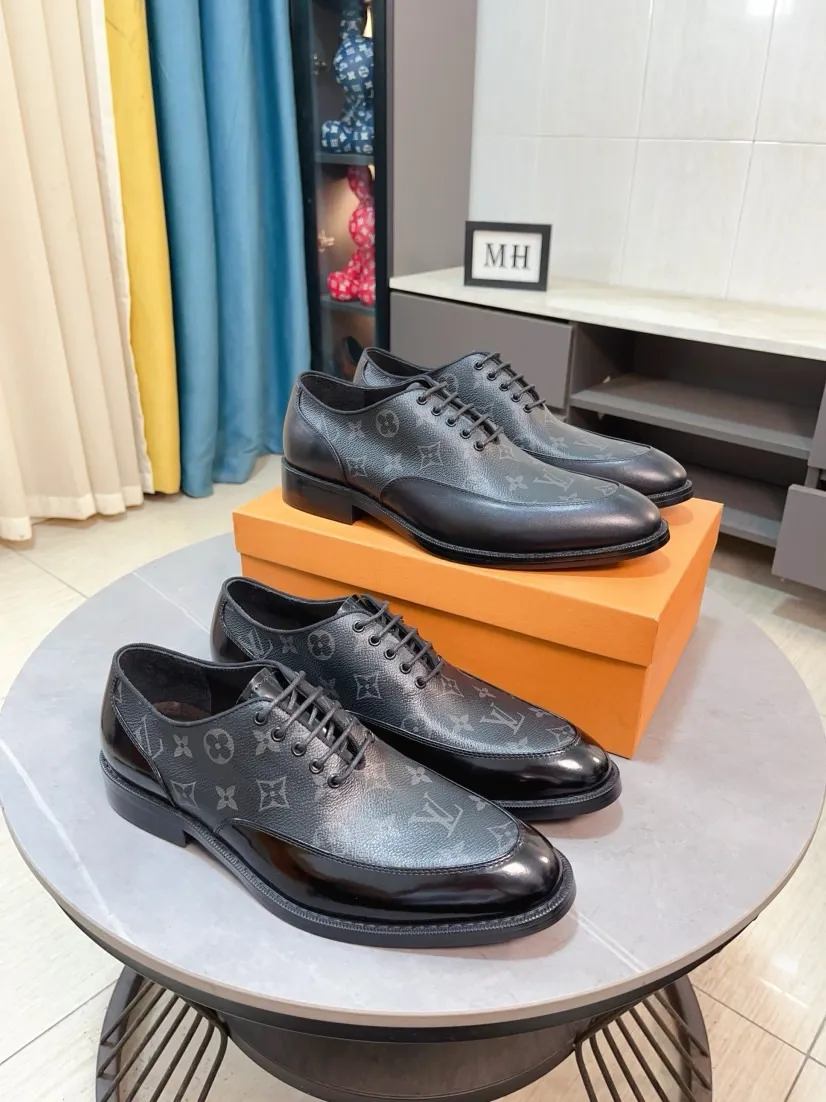 Men's shoes 💰540🌹🌹 [LV] Louis Vuitton's popular casual leather shoes 🎖Fashionable and elegant 🎖🎖Material: Original imported cowhide open edge beads, washed cowhide leather lining, original molded rubber outsole, high-end and classy, ​​elegant quality, instantly transforming into a handsome man ❤❤Standard\nNumber of sizes: 39-44, 38 45 46 customized